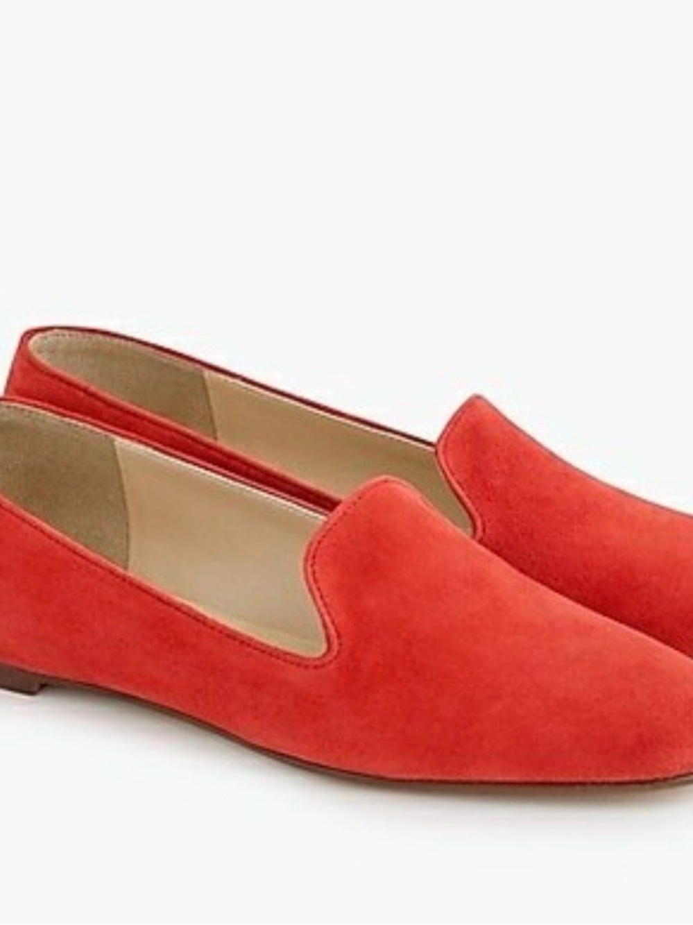 J. Crew Women's Coral orange Suede Slip-On Loafers
